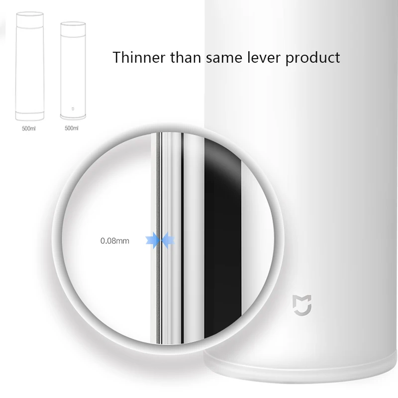 Оригинальный Xiaomi Mijia 500 мл Термокружка Термоизолированный 316L нержавеющая сталь 12