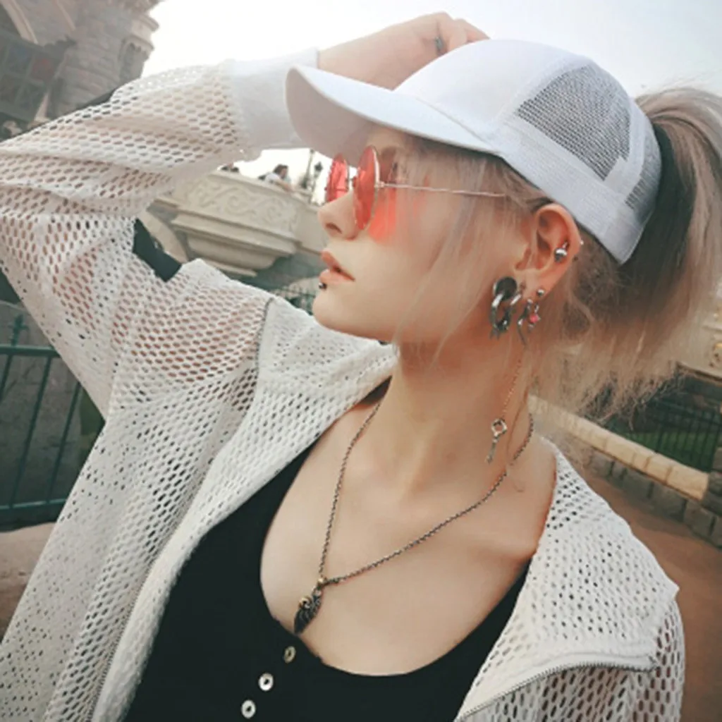 girls cap Ponytail Messy Buns Trucker Plain Baseball Visor Cap Unisex Glitter Hat petten voor mannen cappellini uomo#XP15