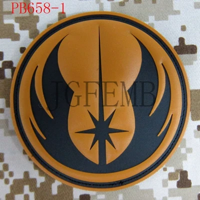 PB658 Tan Джедай рыцарь военный тактический боевой 3D ПВХ патч значки черный красный зеленый серый загар светящийся - Цвет: PB658 Tan