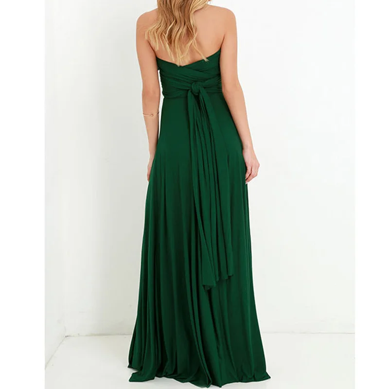 long dress Сексуальное длинное платье подружки невесты, официальное многоходовое платье-трансформер, макси, темно-синие вечерние платья с вырезами, бандажные платья - Цвет: long dress
