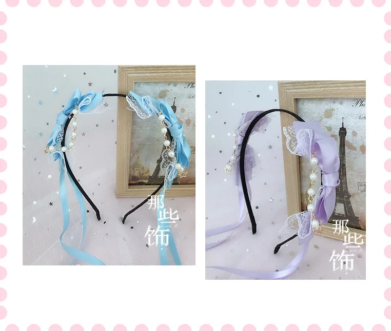 Японский DIY аксессуары для волос Лолита двусторонний бант лента повязка Мягкая сестра Лолита KC повязка на голову шпилька