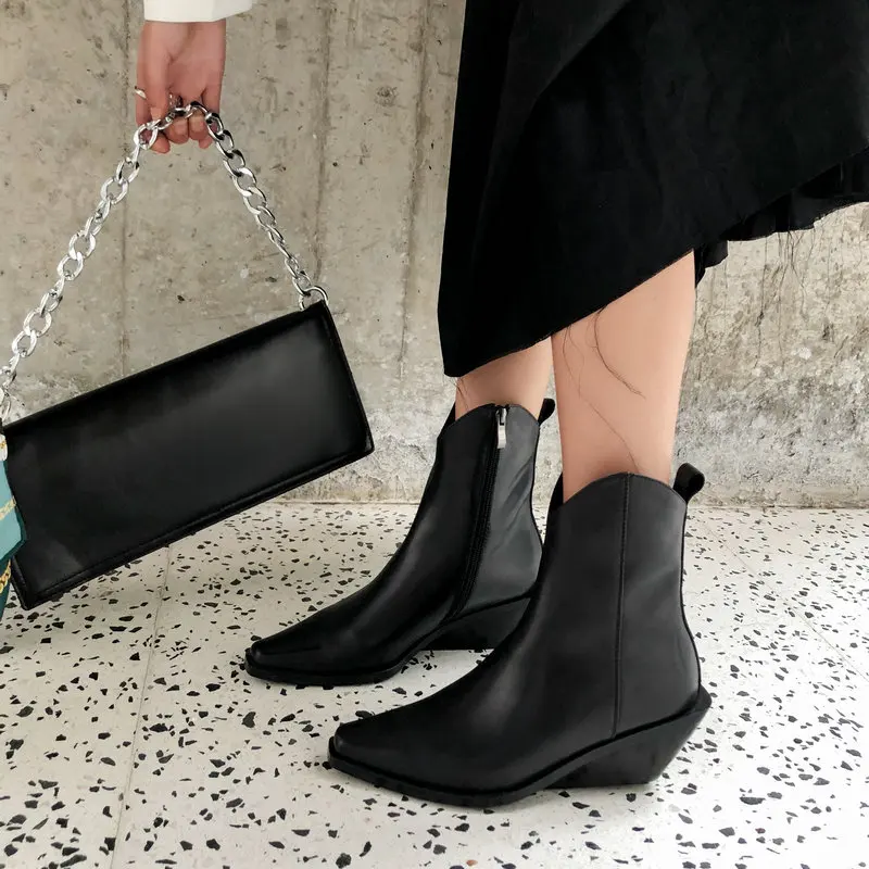 Женские ботильоны из натуральной кожи цвет черный коричневый Ботинки martin Botas