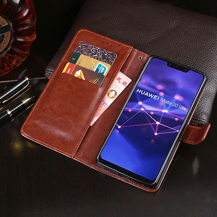 Мягкий чехол из искусственной кожи для Huawei Mate 20 Lite флип-чехол силиконовая задняя