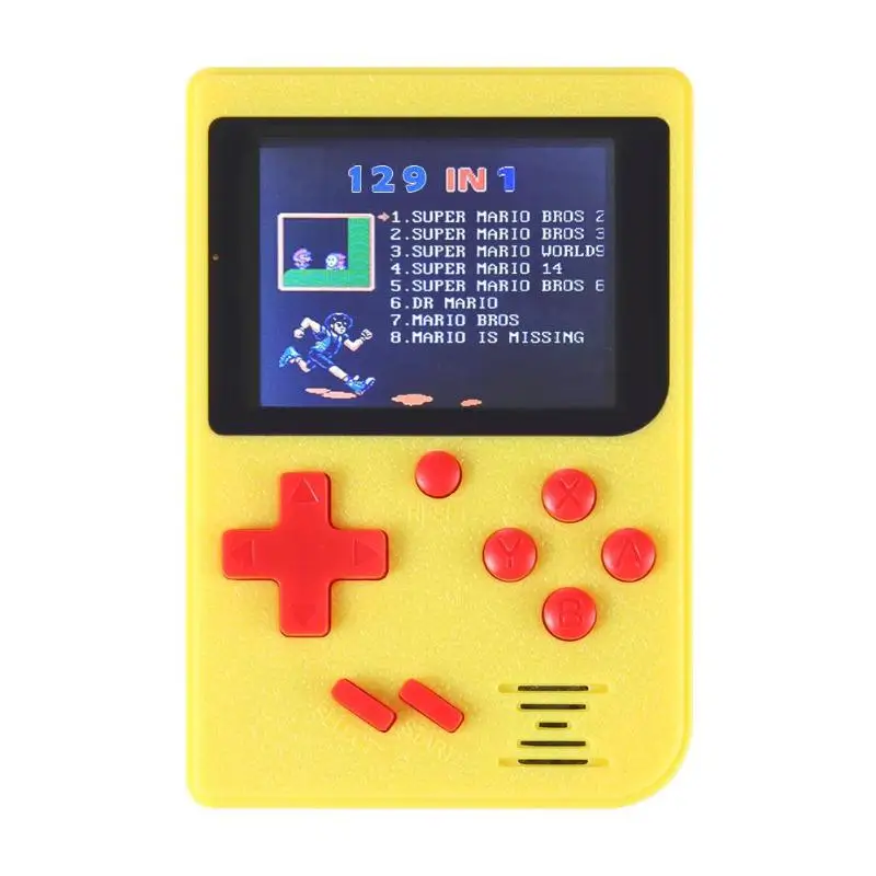 Yellow Портативная мини-игровая консоль 8 бит встроенный 129 игровой портативный игровой плеер с 2,4 дюймовым цветным ЖК-экраном дисплей игровой консоли ИГРОВАЯ-ПРИСТАВКА - Цвет: Yellow