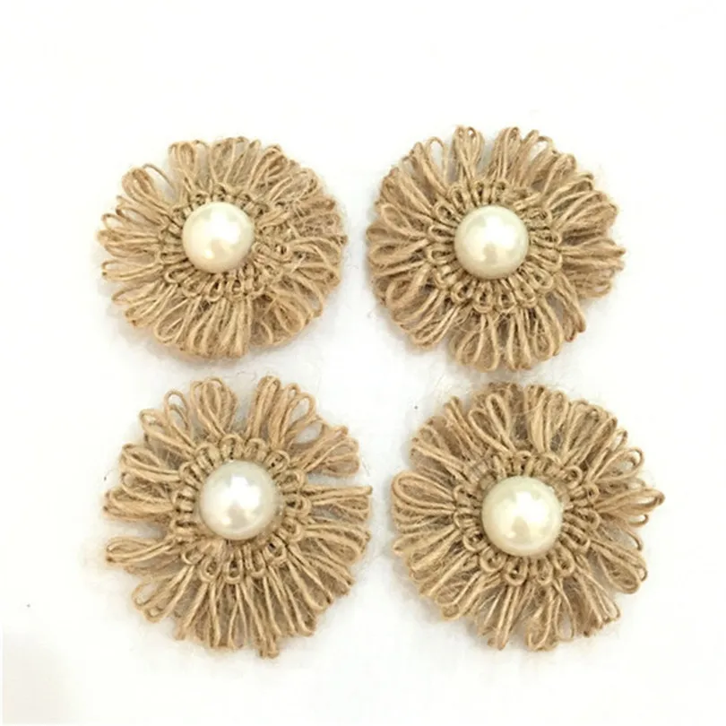10* 5cm Burlap Flowers Embellishments for Weddings Hair Accessories Scrapbooking or Crafts AA8013 | Дом и сад