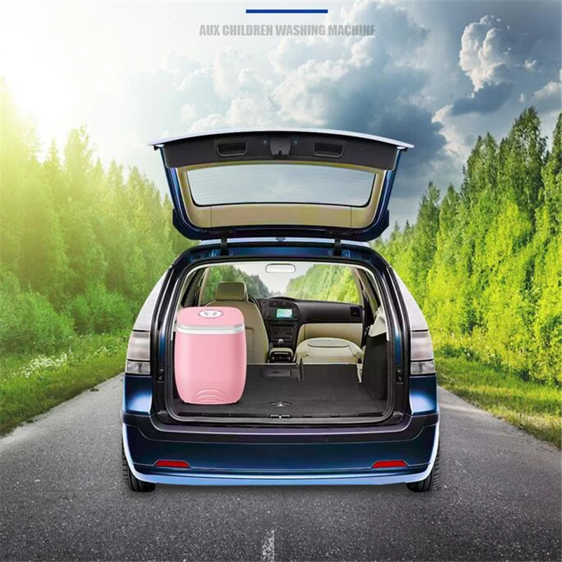 

220V Mini Semi-automatic Electric Children Clothes Washing Dewatering Machine Portable Single Bucket Violet Sterilization EU/AU/