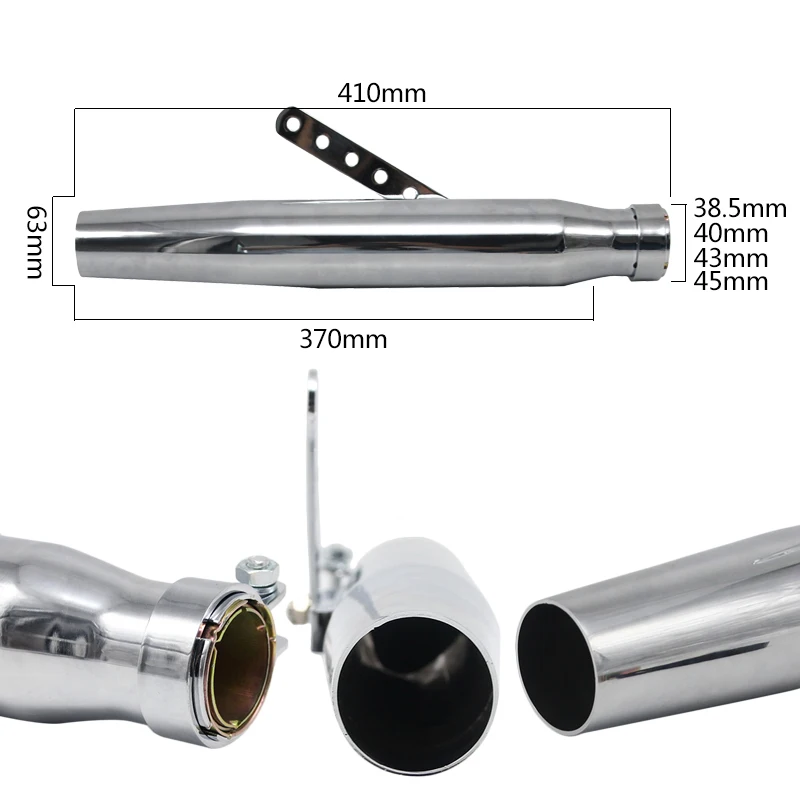 Универсальный мотоциклетный глушитель Alconstar одна пара выхлопная труба без