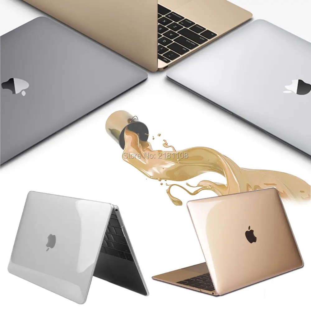 Глянцевый кристально прозрачный жесткий чехол для MacBook M1 Air A2337 прозрачная