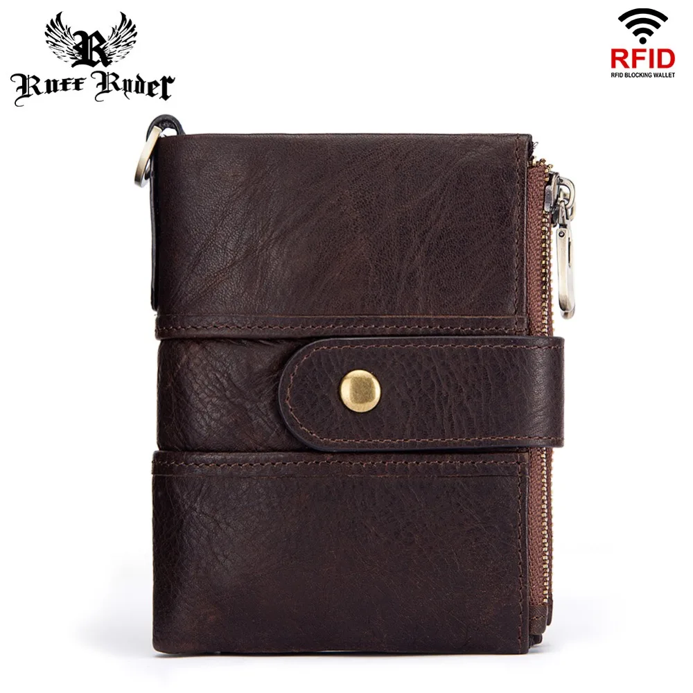 RUFF RYDER 100% натуральная воловья кожа мужской кошелек Rfid Карманный Кошелек для монет