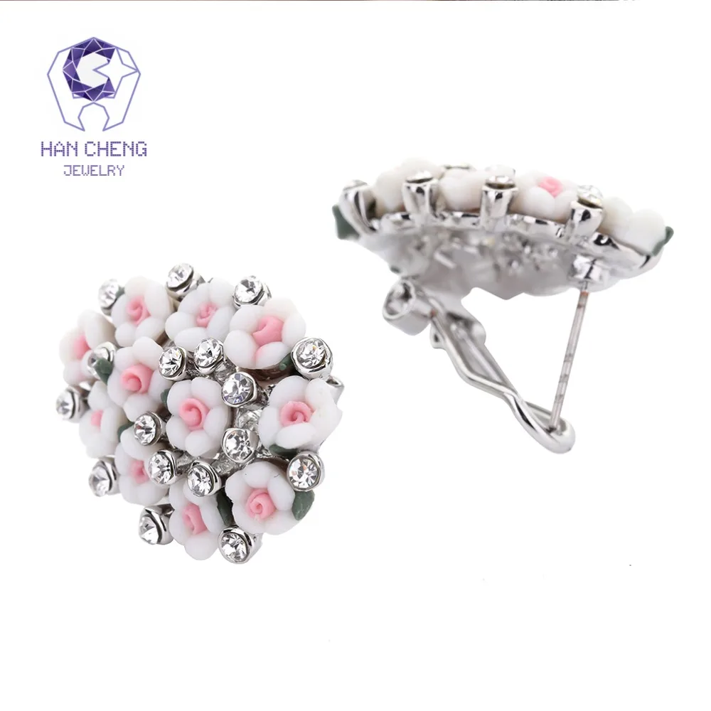 HanCheng новые модные роскошные серьги-гвоздики из смолы с драгоценным камнем Стразы