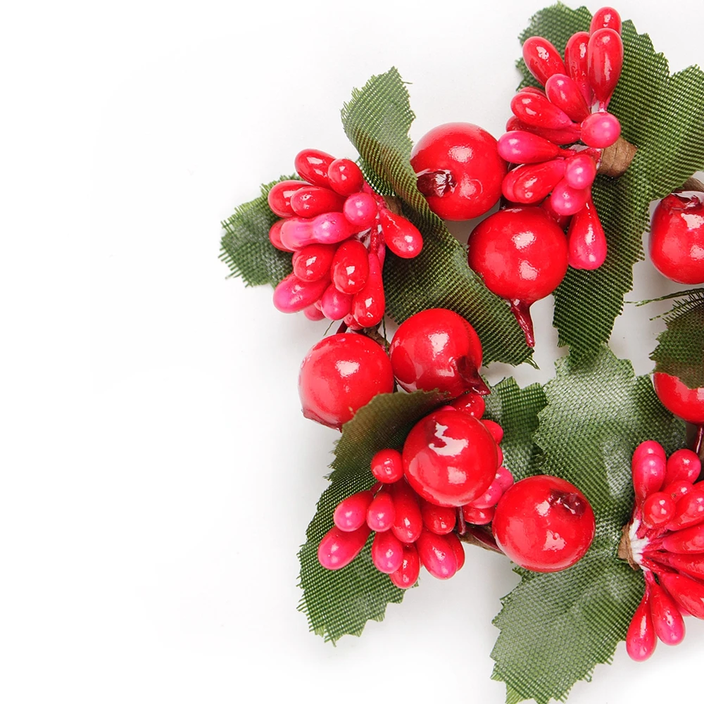 1 шт. искусственный цветочный венок из красной ягоды Рождественское украшение