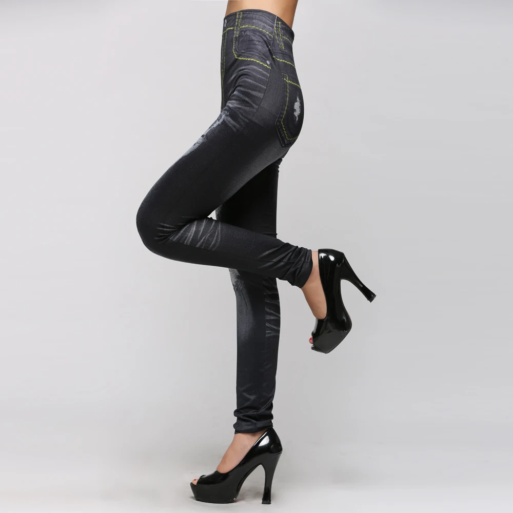 Джинсы женские 2017 сексуальные с фальш дырками из смесового хлопка брюки карандаш