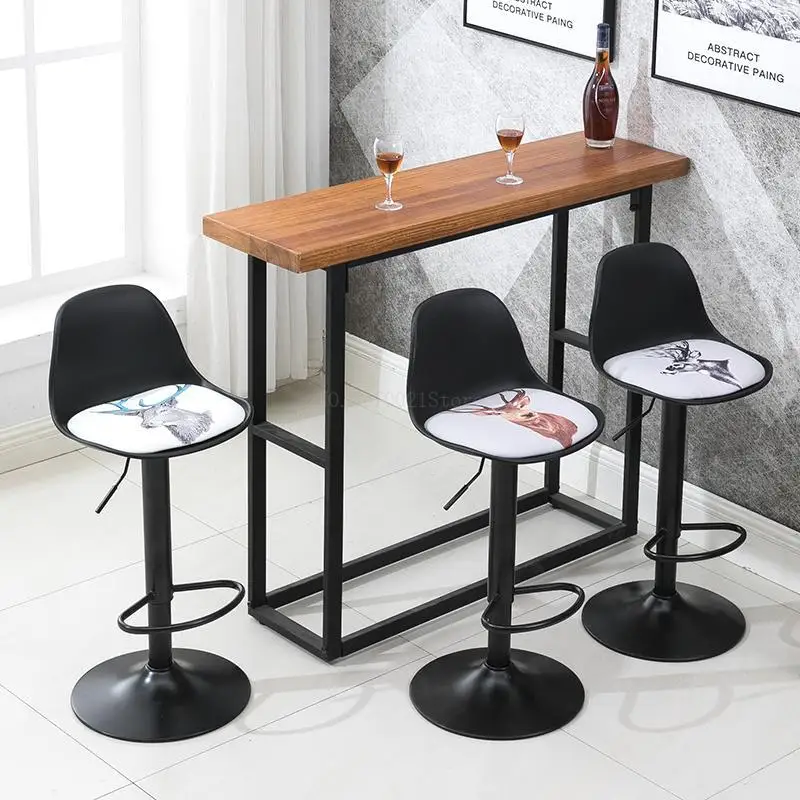 Простой современный домашний высокий барный стул в стиле ретро подъемное кресло