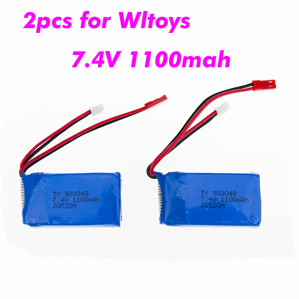 2 шт. LiPo аккумулятор 7 4 В 1100ma для Wltoys A949 A959 A969 A979 K929 Радиоуправляемый вертолет