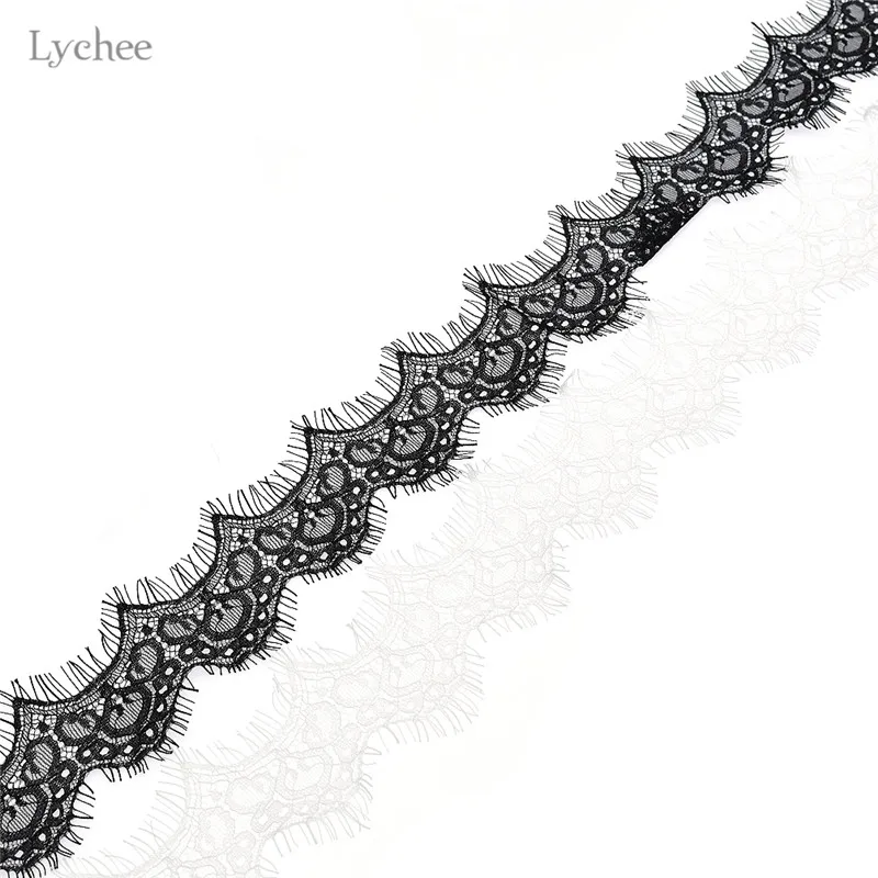 Lychee Life 3 метра вышитая кружевная лента вязаная ткань для обрезки ресниц