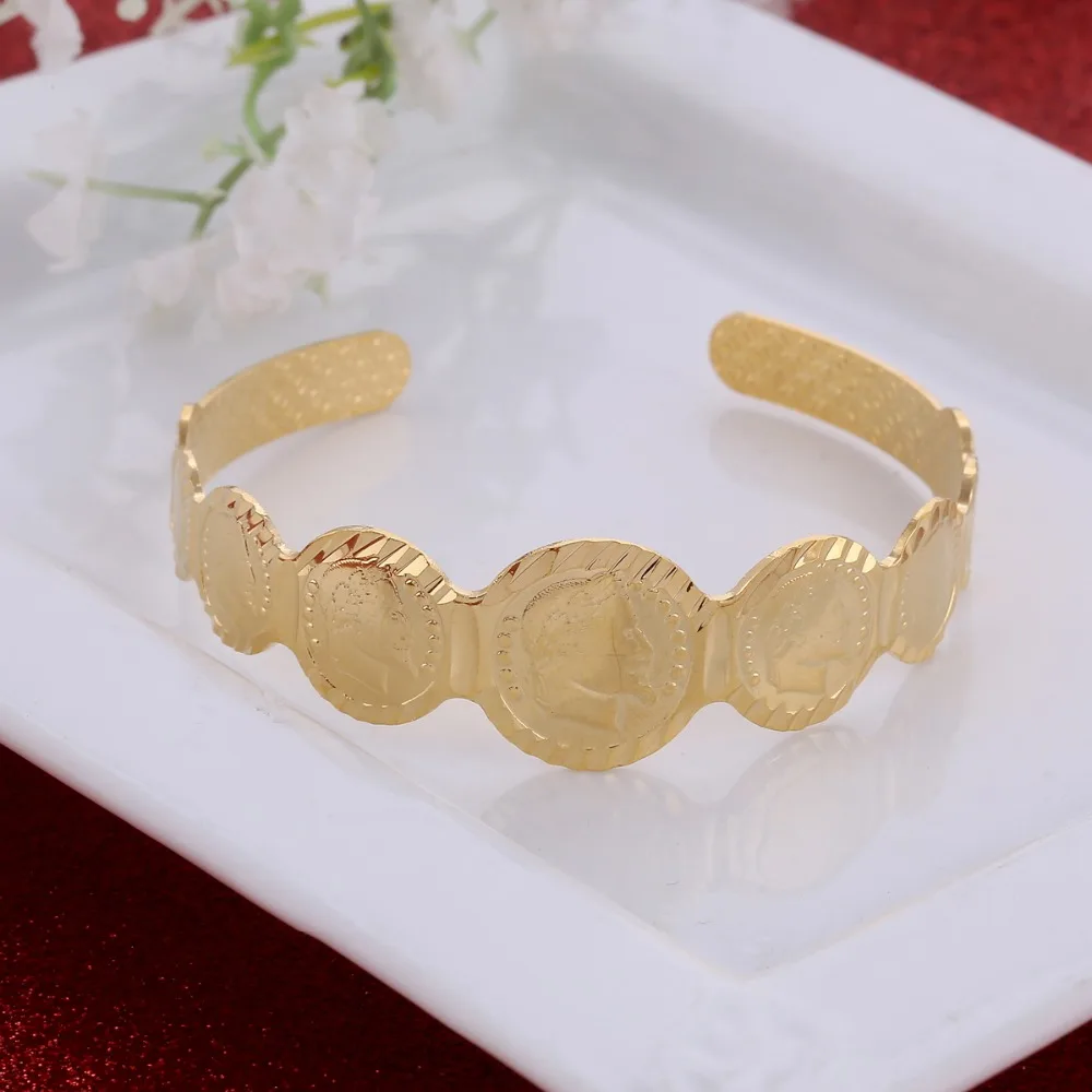 Женский браслет с монетами новые модные ювелирные изделия золотистые браслеты