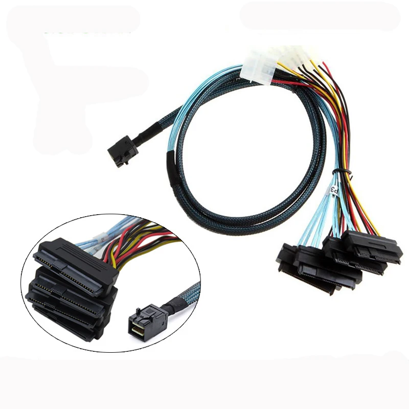 SFF 8643 к 8482 Mini SAS удлинитель передачи данных для ПК жесткий диск 1 до 4