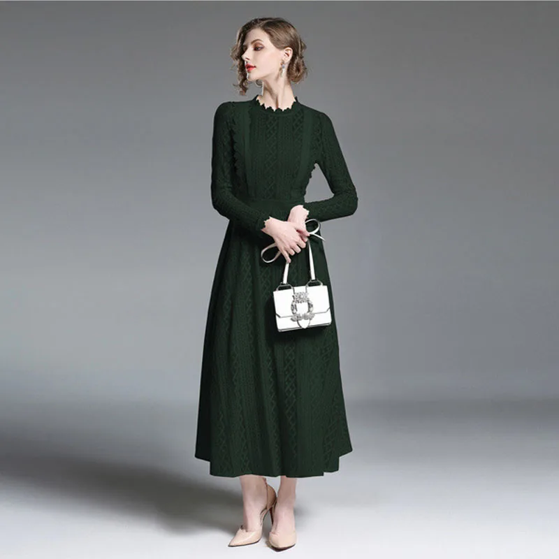 2019 Весна Для женщин Элегантный Винтаж Длинные платье для вечеринок подиума с