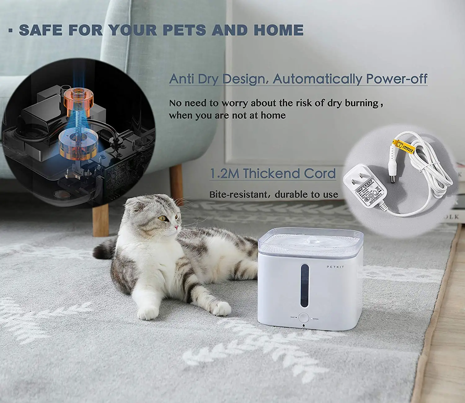 PETKIT автоматический питомец кошка фонтан Электрический Собака Кошка питомец немой поилка питатель миска питатель для домашних животных диспенсер для питьевой воды