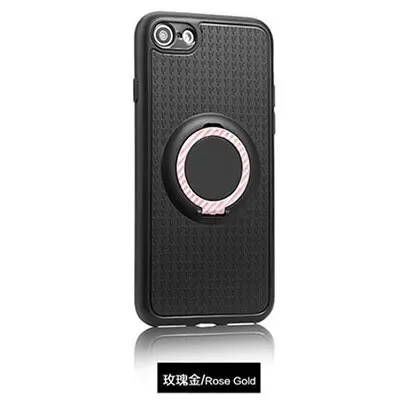 rost gold Чехол Silincone для iPhone X, 7, 6, 6 S, 5, 5S, 8, se, мягкий матовый чехол из ТПУ с роскошным Карбоновым волокном, ПК, Магнитная подставка на присоске - Цвет: rost gold