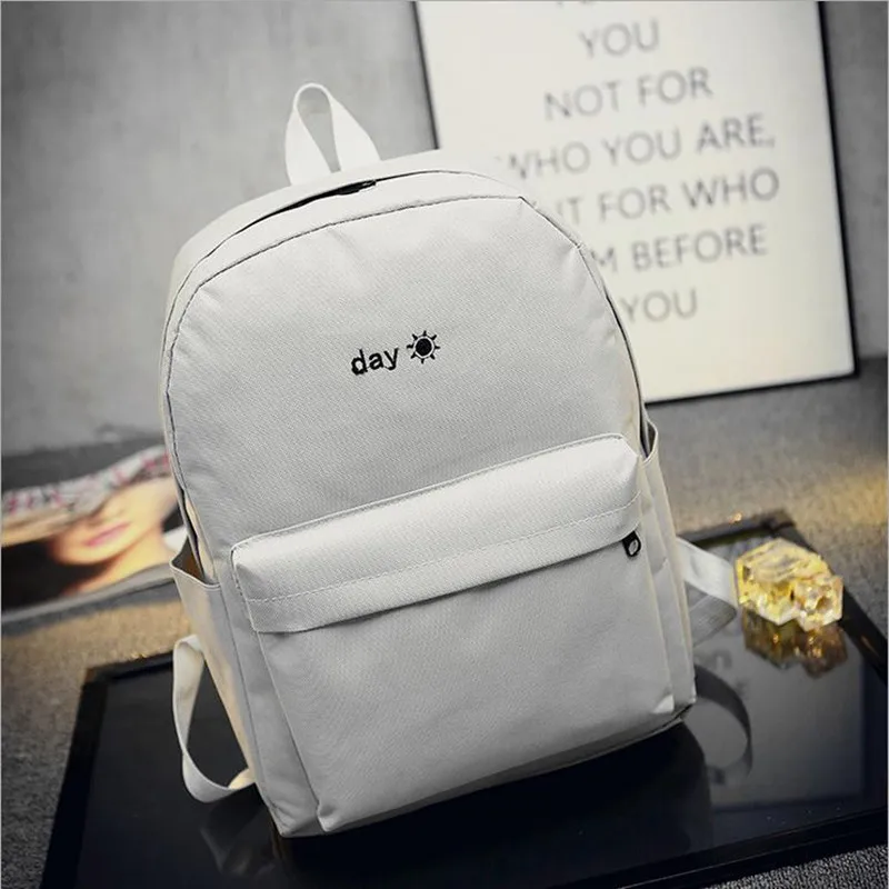 Марка Холст Мужчины Женщины рюкзак колледж высокой средней школы сумки для