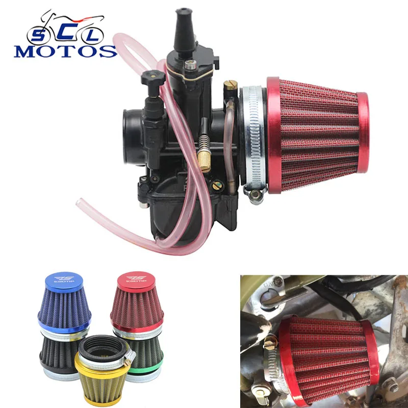 

Sclmotos- Motorcycle 50mm Carburetor Air Filter Intake Pipe For MIKUNI OKO KOSO KEIHIN 21-30mm Gy6 Moped Scooter Mushroom Head