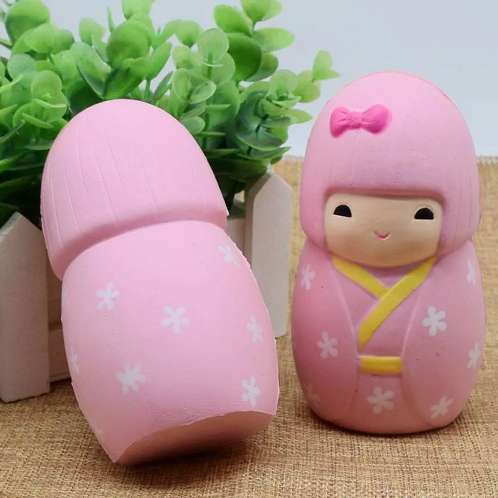 Jumbo Squishy Kawaii японское кимоно кукла для девочки медленно поднимающаяся подвеска на