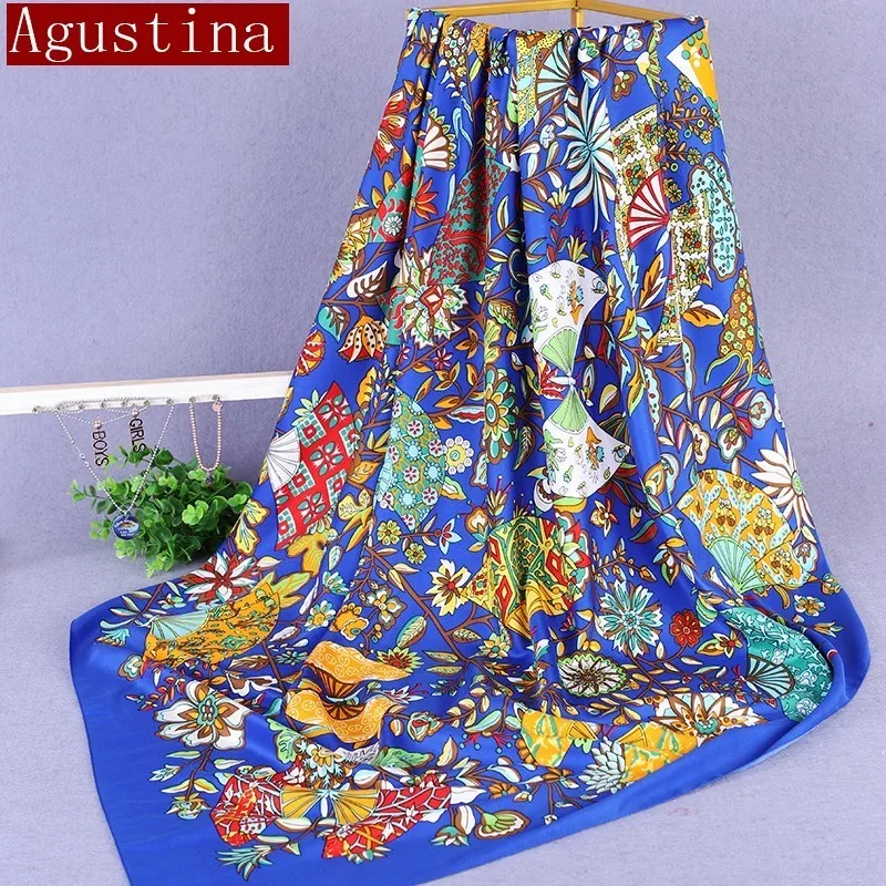 

Silk Animal Print Women Square Scarf Quality Fashion Summer Foulard Femme For Ladies Shawl Oversized Hijab Lot Stoles Pashmina