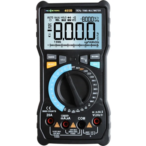 405B(8000Counts) Цифровой мультиметр рихметров 405A True-RMS 20A 6000 отсчетов переменного/постоянного тока напряжения тока Ом температуры Авто/ручная квадратная волна - Цвет: 405B(8000Counts)