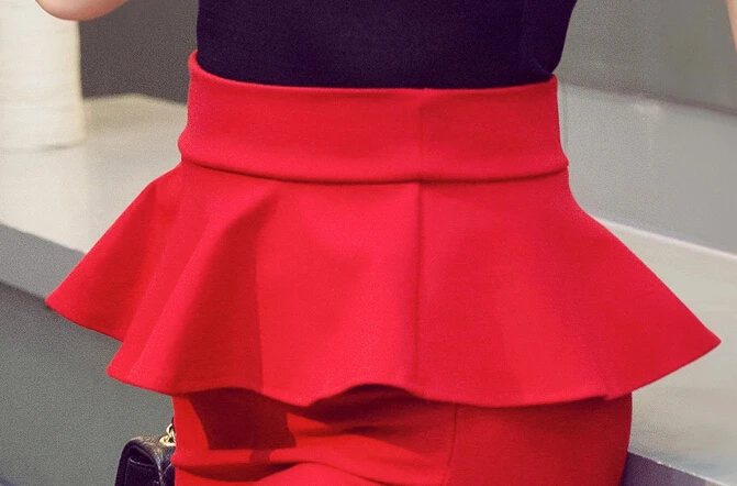 Женская юбка-карандаш с высокой талией облегающая Офисная юбка оборками юбки