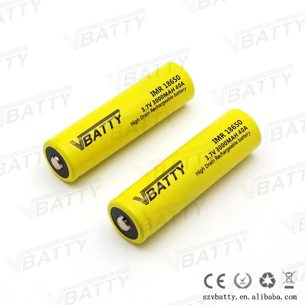 Vbatty IMR 18650 3000 мАч 40A 3 7 В перезаряжаемая литий ионная аккумуляторная батарея с