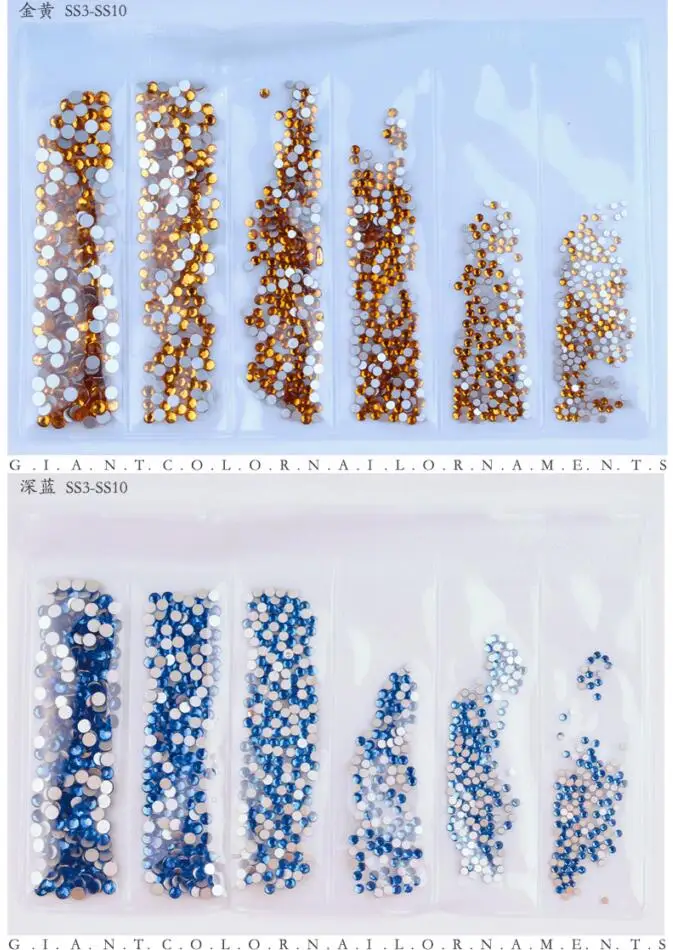 1440 шт SS 3 4 5 6 8 10 смешивания Размеры Стразы для ногтей круглый Crystal AB Ясно Nail Кристалл страз плоской задней самоклеющиеся камни