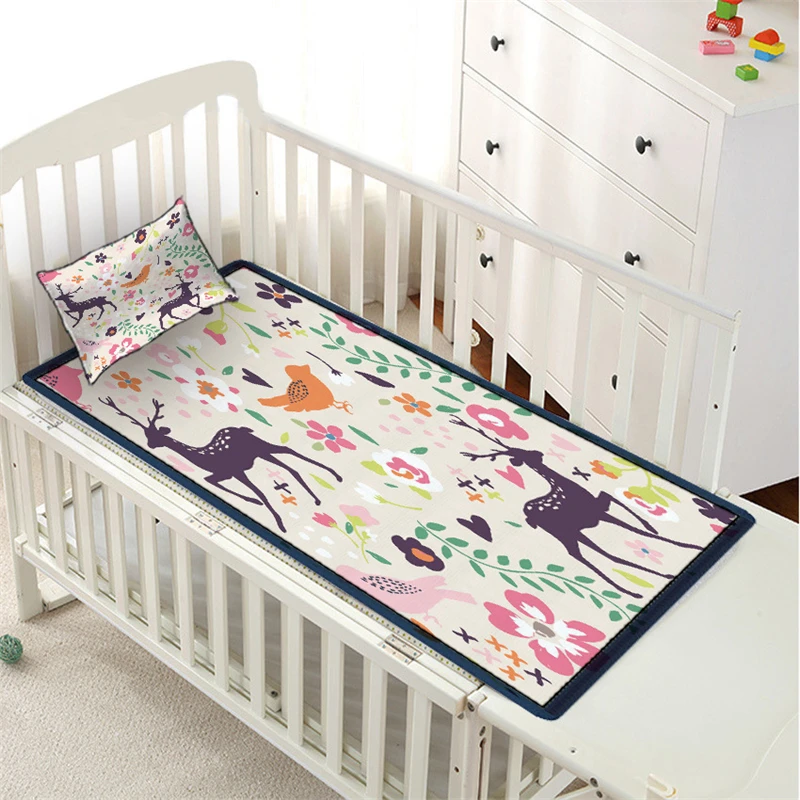 Cartoon Animal Summer Mattress Protector Cover Washable Studends Bed Topper Sheet Children Ice Silk Baby Sleeping Mat | Дом и сад