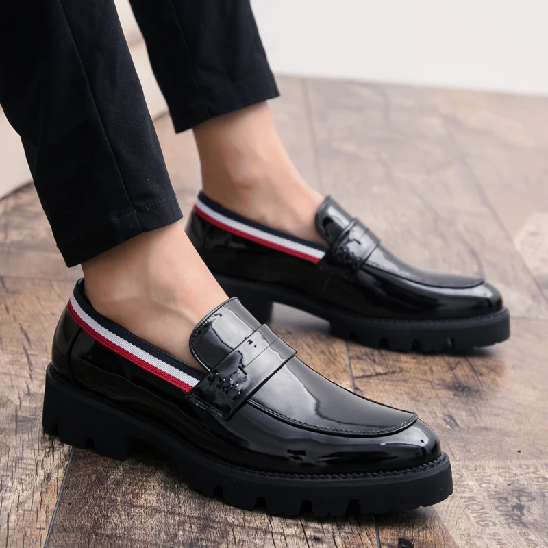 2018 Британский стиль кожа Для мужчин свадебные одноцветное Цвет Туфли под платье