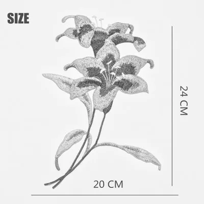 3D аппликация цветок лилии Цветочная вышивка нашивка железный стикер для DIY