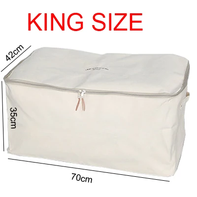 KING SIZE Одежда из полотна, стеганая сумка для хранения, органайзер для одежды, Большая вместительная сумка для хранения белья, домашняя организация - Цвет: KING SIZE