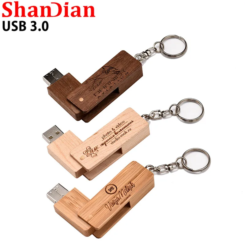 SHANDIAN USB 3,0 логотип персональный деревянный USB флеш-накопитель креативный подарок заказной логотип дерево u диск Флешка 4G 8GB 16GB 32GB