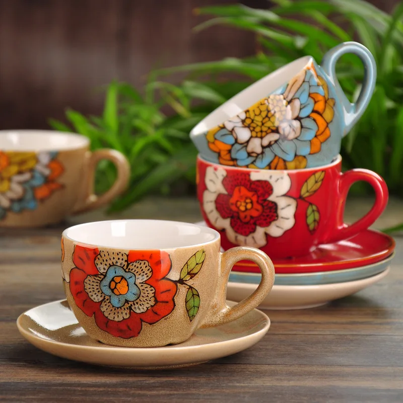 Особенности ретро ручная роспись набор керамических чашек Европейский стиль