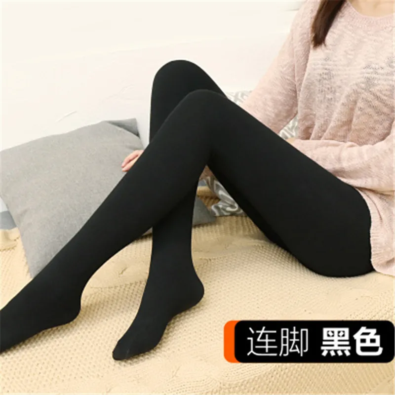 winter Plus Size Velvet Thickening Leggings Women Wear Thin Black Vertical Thread High Waist Warm Even | Женская одежда