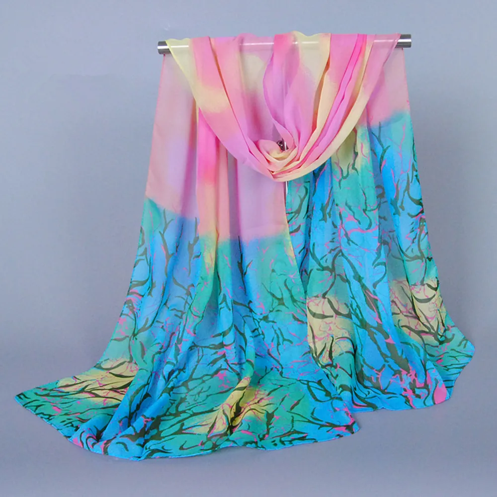 Зима женщины тёплый взрослые шарф шелк шифон Head крем от загара хлопок принт шали
