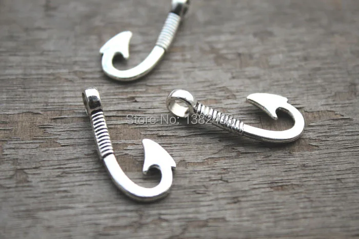 15 шт.-фотоэлемент, подвеска в виде большого крючка для рыбы в стиле стимпанк из античного серебра, 13x31 мм