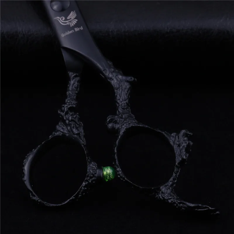 Парикмахерские ножницы с золотыми птицами черные парикмахерские набор