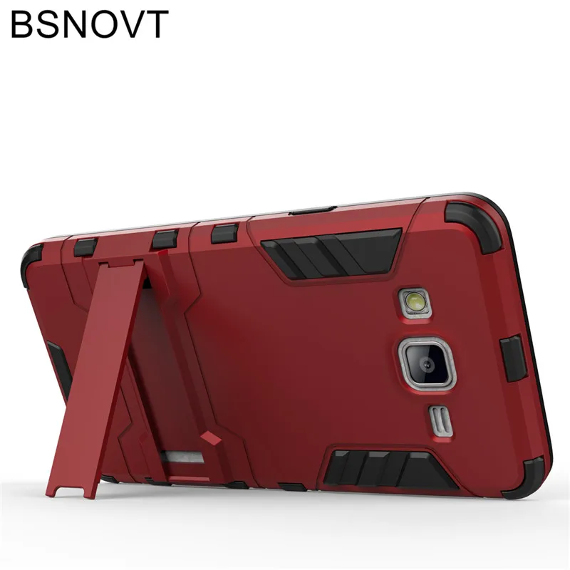 For Samsung Galaxy On5 Case Silicone + Plastic Kickstand Anti-knock Phone Cover |