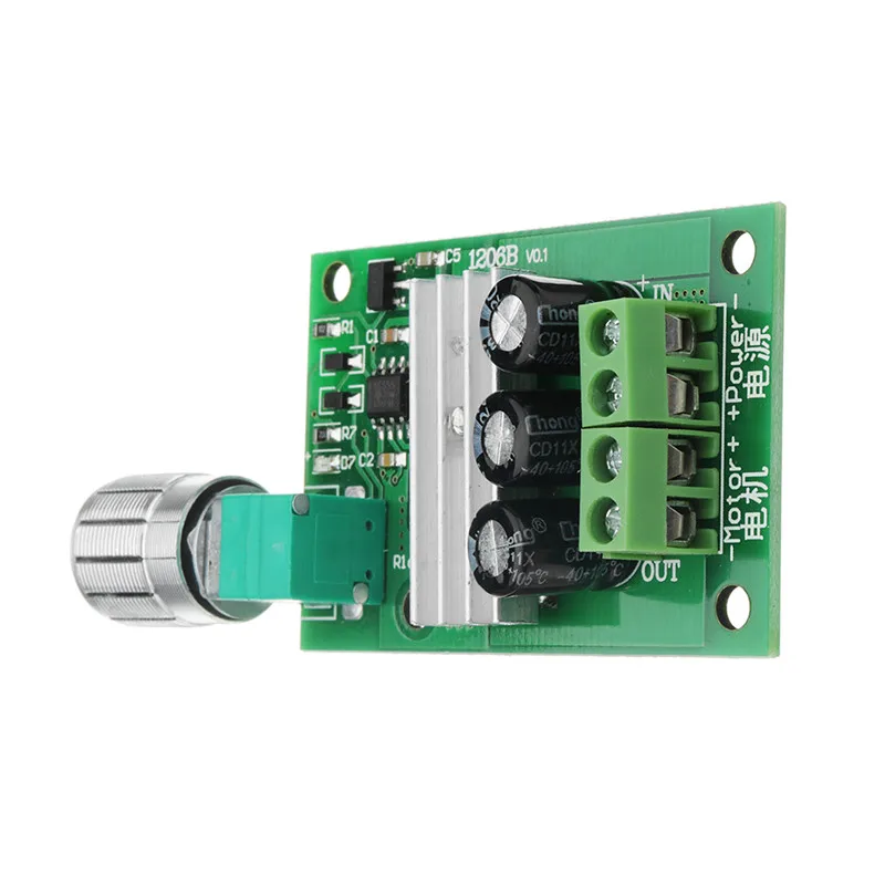 Прочный контроллер скорости двигателя постоянного тока 1206B 3A PWM 6 в/12 В/24 В