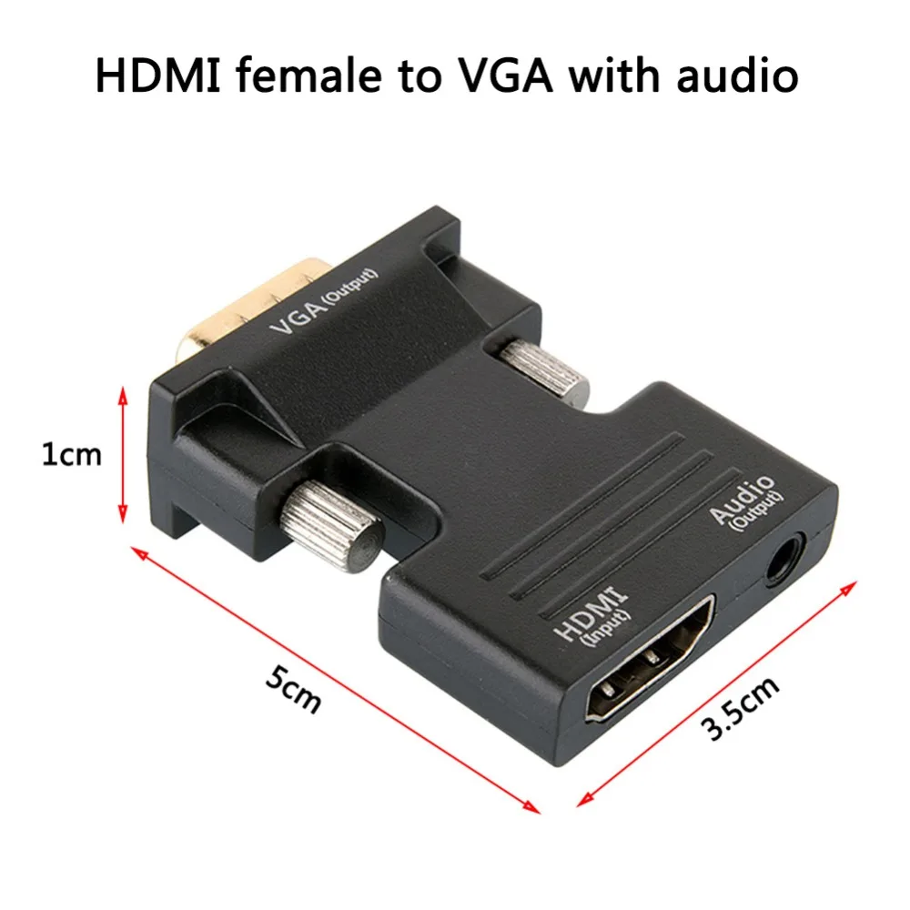 1 шт. HDMI к VGA адаптер цифро аналоговый аудио 1080P видео конвертер кабель для ПК