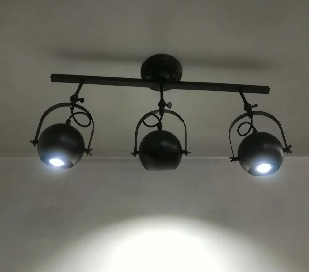 Бесплатная доставка промышленный Трековый светильник с 1 2 3 4 головками железный