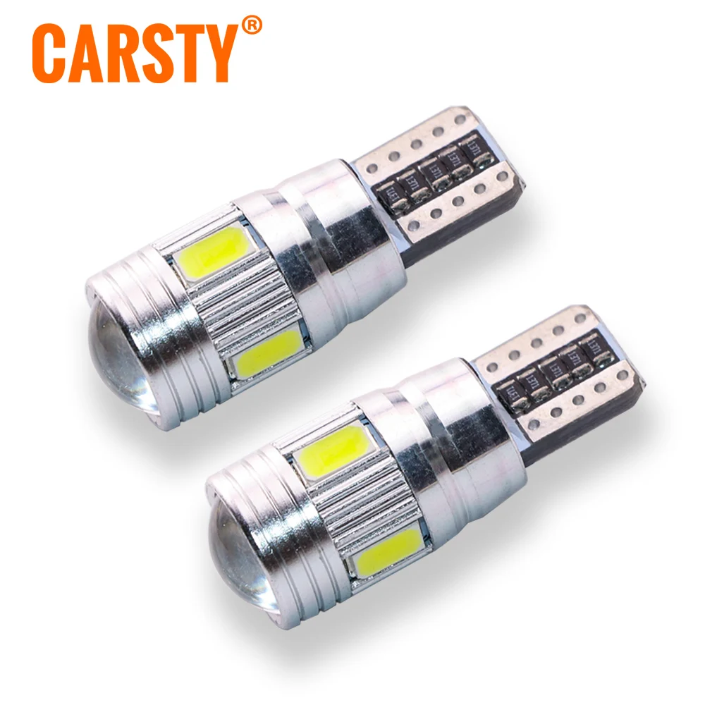 Carsty 2x Универсальный W5W T10 лампы 194 светодиодный светильник лампочки Canbus