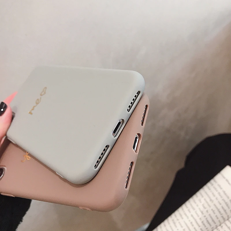 GlamPhone чехол простой золотой You Me коричневый серый чехол для телефона для iPhone X XS Max XR Мягкий ТПУ чехол для iPhone 7 8 6 6s Plus чехол