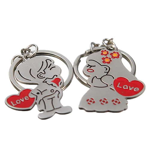 Хит! 1 пара подарочных брелоков для влюбленных металлические брелоки невесты