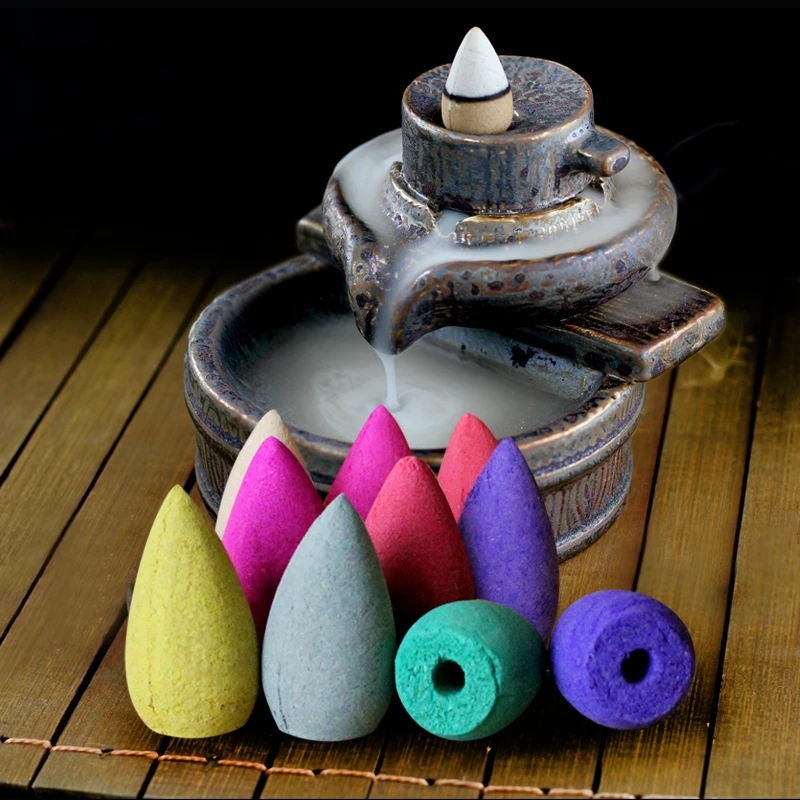 

50 pcs Free shipping smoke backflow incense bullet cones aromatherapy fragrance natural sandalwood Indoor household